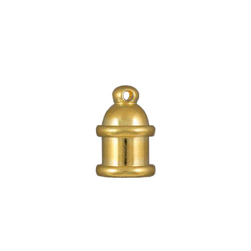 TierraCast 4mm Pagoda Cord End / brass with a bright gold finish