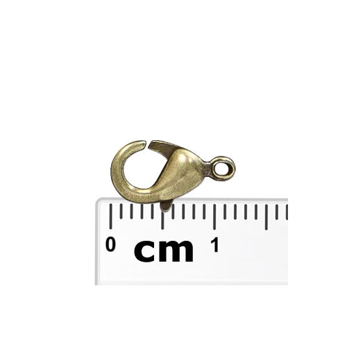 12mm Lobster Clasp / 10 Pack / plated zinc with an antique bronze finish