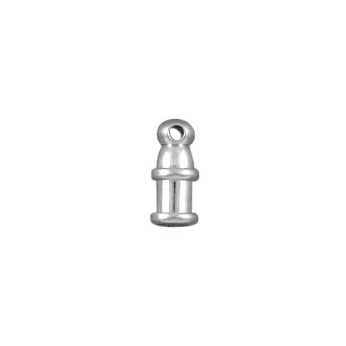 TierraCast 2mm Pagoda Cord End / brass with a bright rhodium finish / 01-0200-61