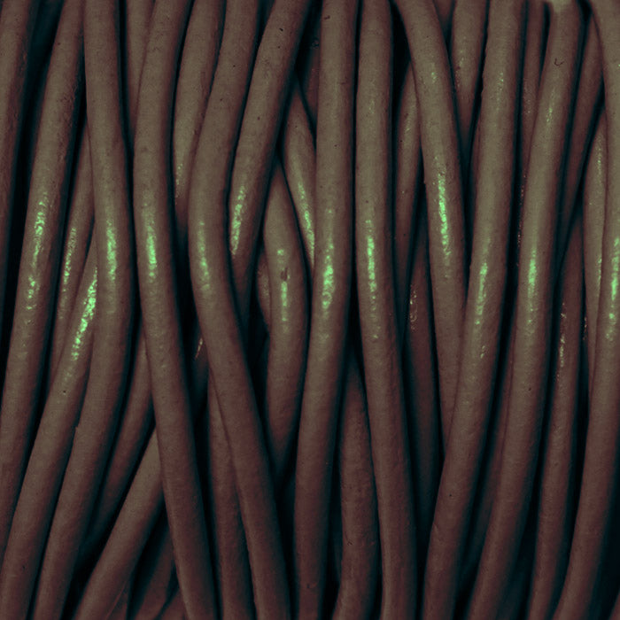 CHOCOLATE BROWN 2mm Round Leather Cord