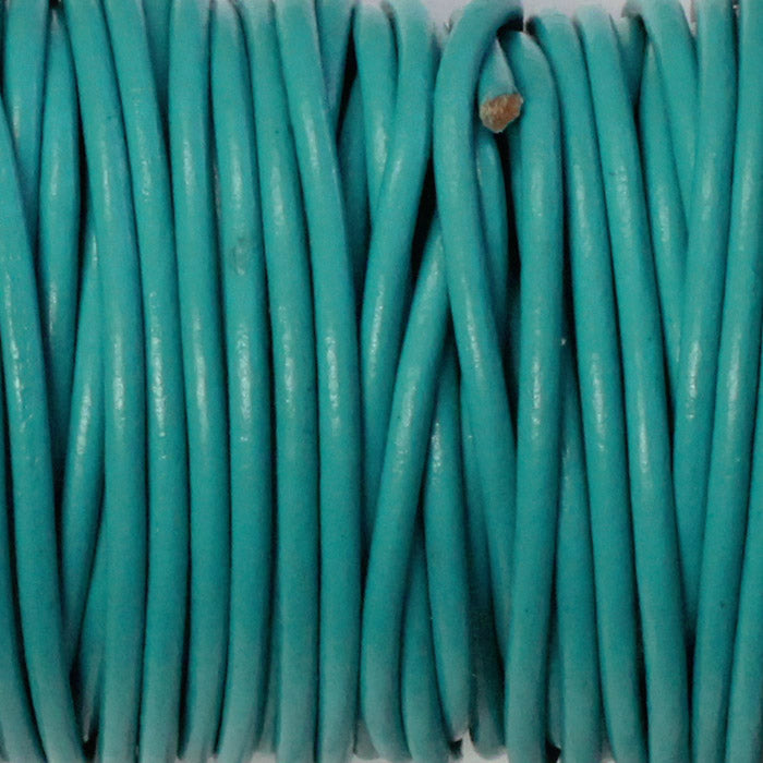 TURQUOISE 2mm Round Leather Cord / 10m roll / Leathercord USA 17 / necklace bracelet lace cord