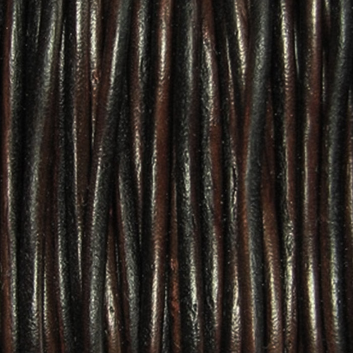 NATURAL DARK BROWN 2mm Round Leather Cord