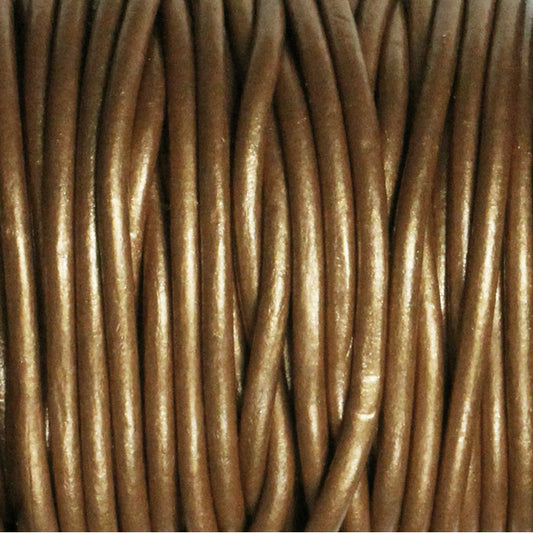 METALLIC KANZA 2mm Round Leather Cord / 10m roll / Leathercord USA 52 / necklace bracelet lace cord