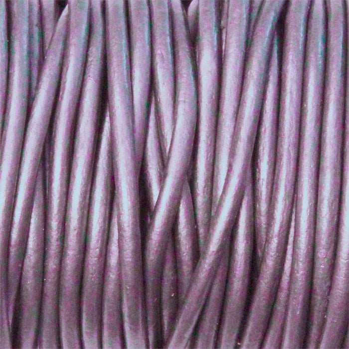 METALLIC CHANDNI 2mm Round Leather Cord / 10m roll / Leathercord USA 53 / necklace bracelet lace cord