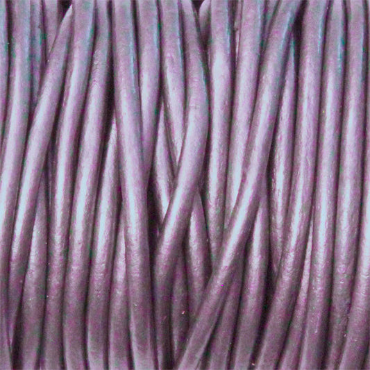 METALLIC CHANDNI 2mm Round Leather Cord / 10m roll / Leathercord USA 53 / necklace bracelet lace cord