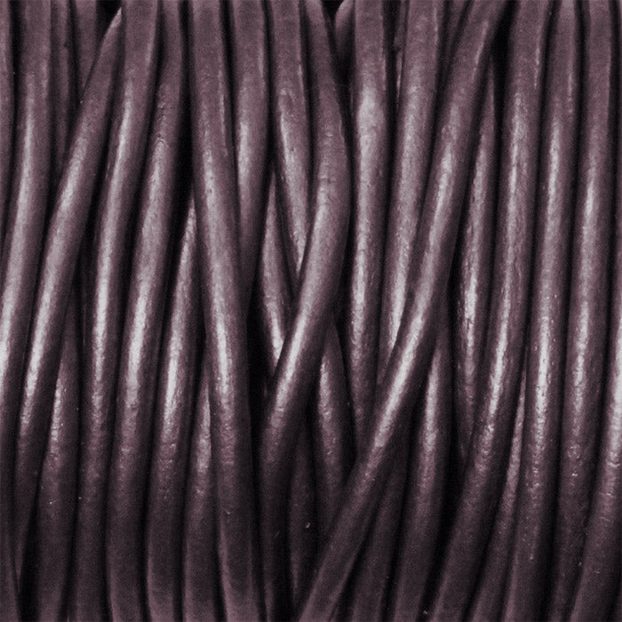 METALLIC BERRY 2mm Round Leather Cord