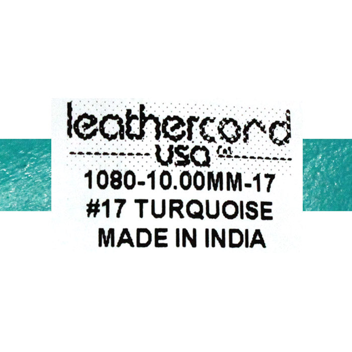10mm Turquoise Leather Strap / sold by the meter / 10 mm wide x 1.5mm thick