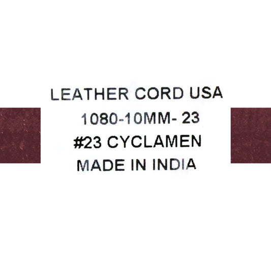 10mm Cyclamen Flat Leather Strap / sold by the meter / 10 mm wide x 1.5mm thick