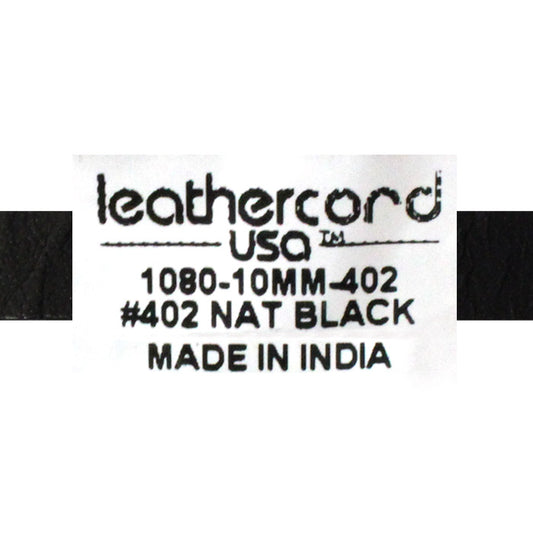 10mm Natural Black Leather Strap / sold by the meter / 10 mm wide x 1.5mm thick