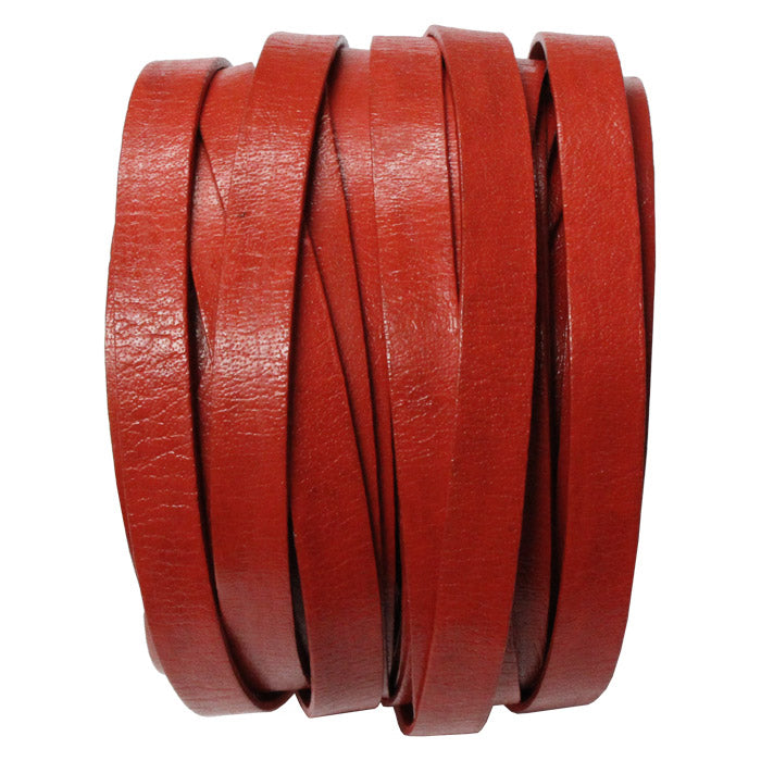 10mm Red Leather Strap / sold by the meter / 10 mm wide x 1.5mm thick
