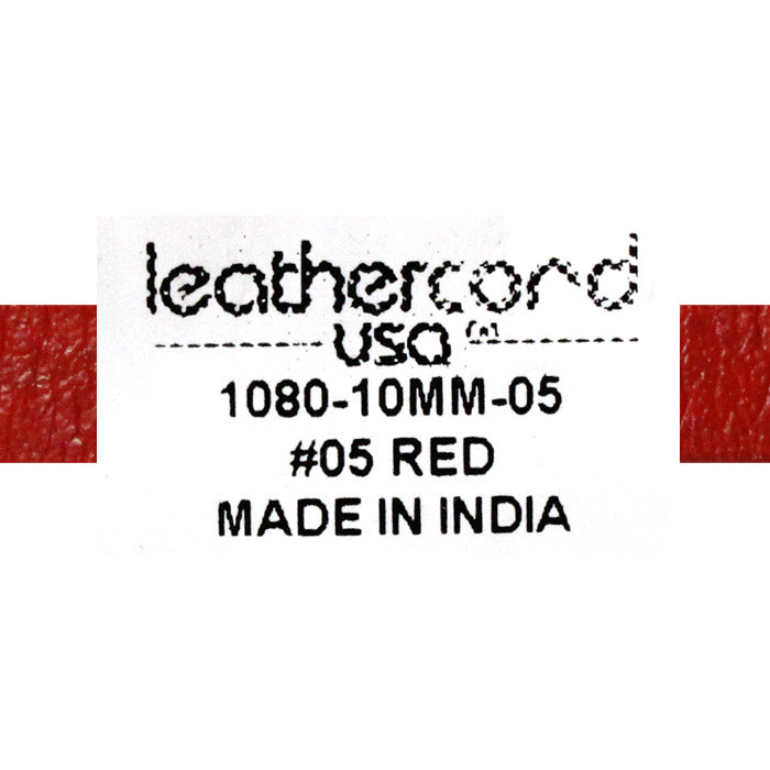10mm Red Leather Strap / sold by the meter / 10 mm wide x 1.5mm thick