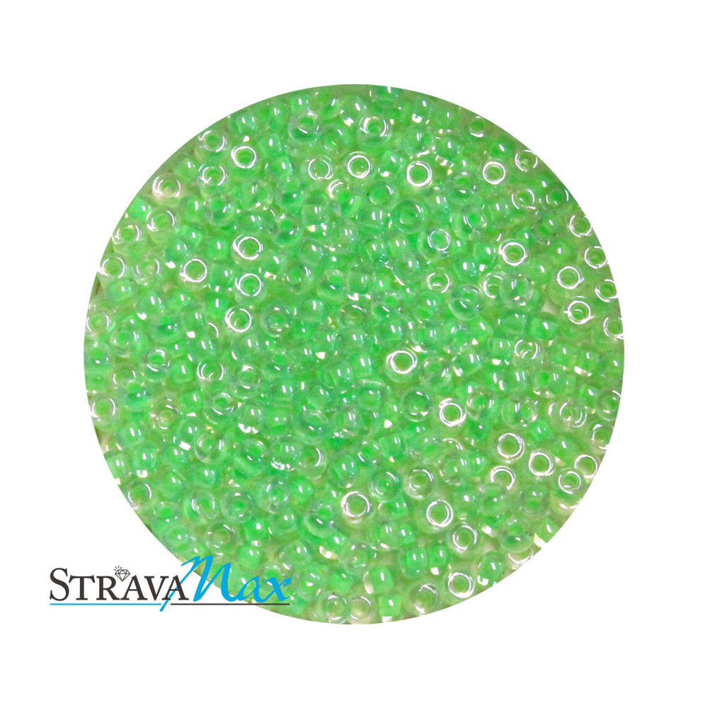 11/0 Luminous Bright Lime Color Lined Miyuki Round Seed Beads / sold in 1 OZ bags (approx 3100 beads)