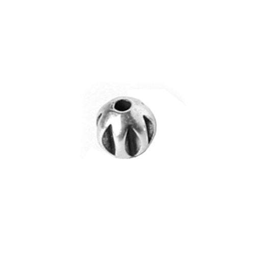 6mm Corrugated Bead / 10 Pack / pewter with an antique silver finish / 11-6633-12