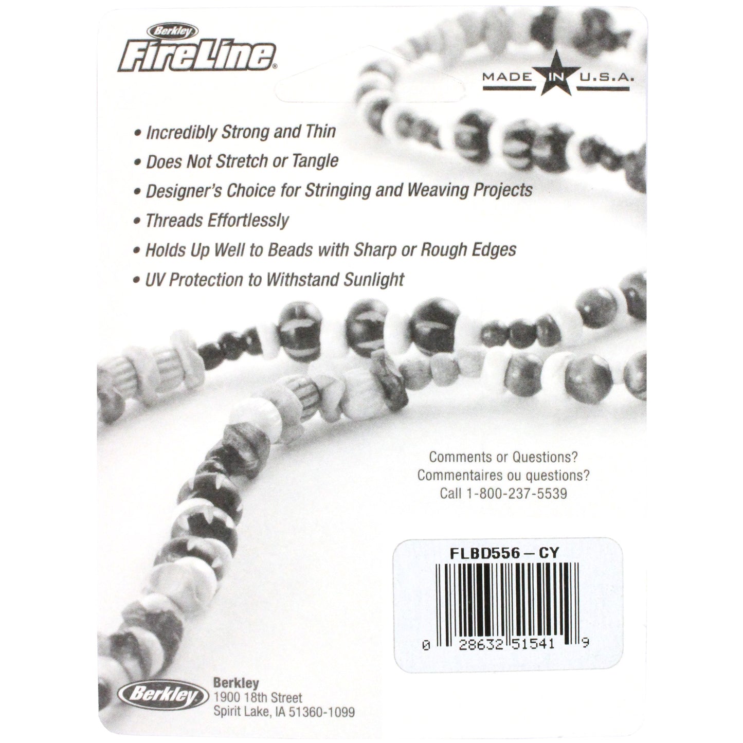 SMOKE Berkley Fireline Thread / 6 lb - 55 Yard Roll / for stringing and weaving projects