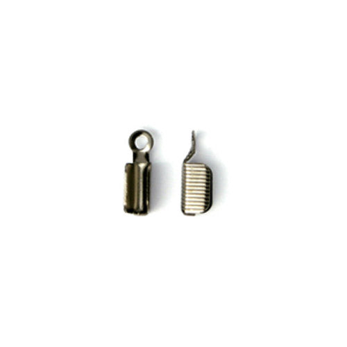 Gunmetal Leather Crimp Ends / 10 Pack / 3 x 11mm with 1.5mm eye