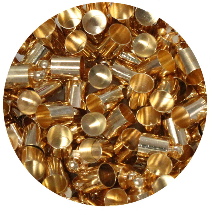 6mm End Cap with Loop Bright Gold / 100 Pack / 6mm x 9.6mm long / kumihimo or bead crochet bracelet necklace end caps