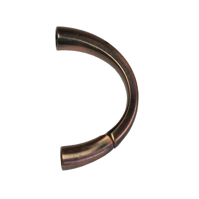 Antique Copper Magnetic Half Cuff Bracelet Finding / fits up to 7.5 inch wrist / for large diameter cord or strap bracelets