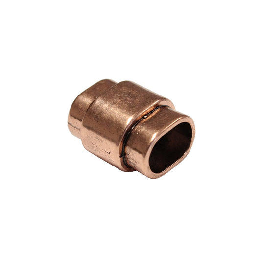 Magnetic Oval Clasp / ID 10.5 x 6.5mm / zinc alloy with a bright copper finish / for regaliz or licorice style leather cords