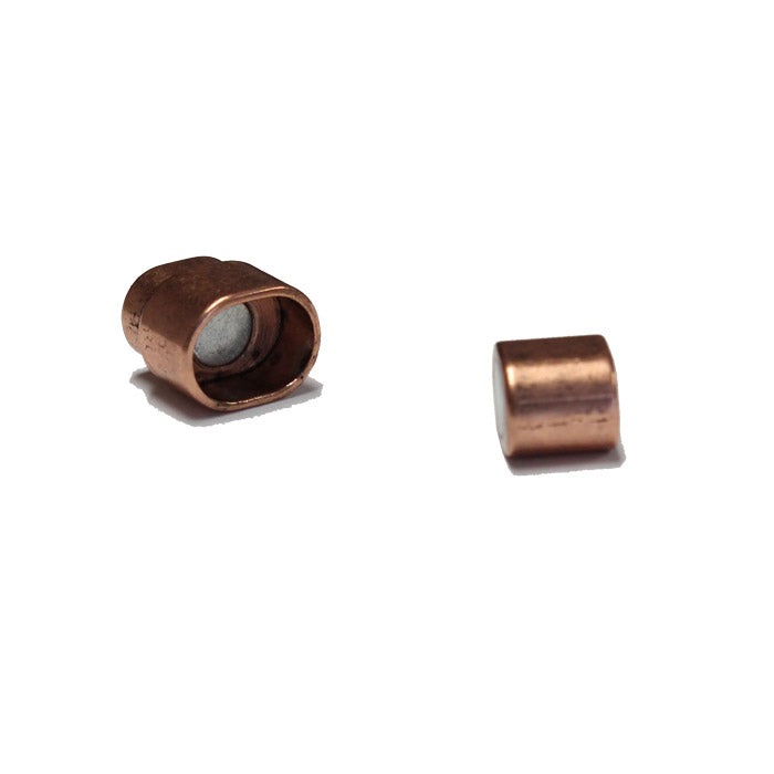 Magnetic Oval Clasp / ID 10.5 x 6.5mm / zinc alloy with a bright copper finish / for regaliz or licorice style leather cords