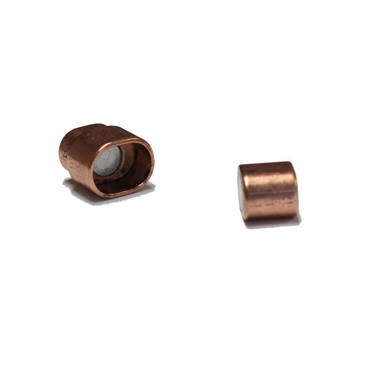 Magnetic Oval Clasp / ID 10.5 x 6.5mm / zinc alloy with a bright copper finish / for regaliz or licorice style leather cords