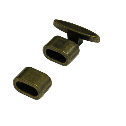 Antique Bronze Bracelet T Bar Hook Clasp / 9.5 x 4.5mm ID / for large diameter leather cord bracelets