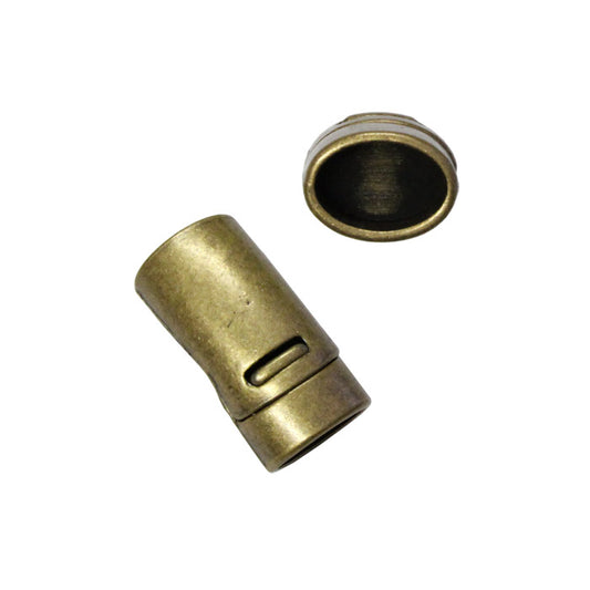 Magnetic Oval Clasp / ID 10.8 x 7mm clasp / zinc alloy with antique bronze finish / for regaliz or licorice style leather cords