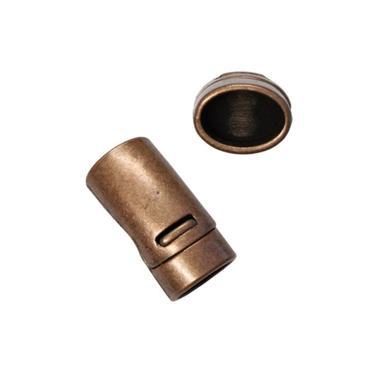 Magnetic Oval Clasp / ID 10.8 x 7mm clasp / zinc alloy with antique copper finish / for regaliz or licorice style leather cords