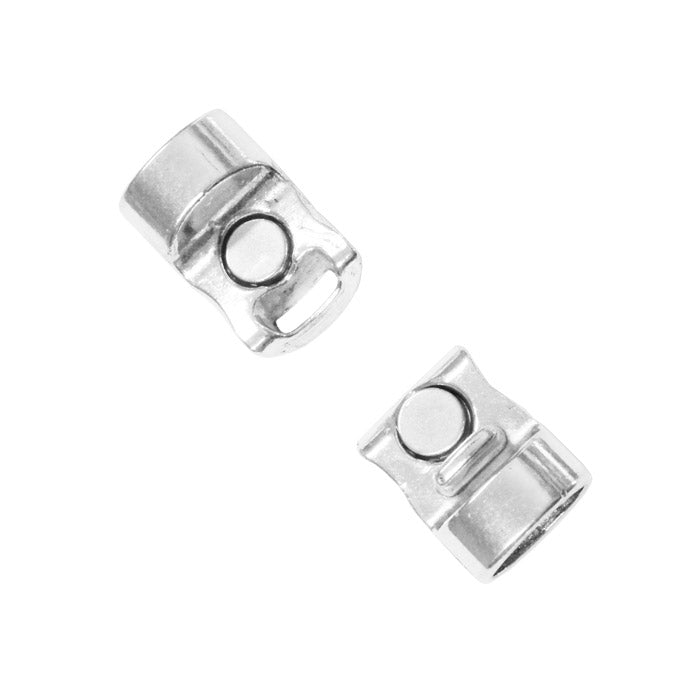 Magnetic Oval Clasp / ID 10.8 x 7mm clasp / zinc alloy with a bright silver finish / for regaliz or licorice style leather cords