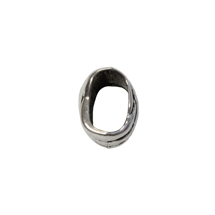 Twist Slider Spacer Bead Silver Plate / 10 x 6.5mm ID / fits regaliz style leather cords