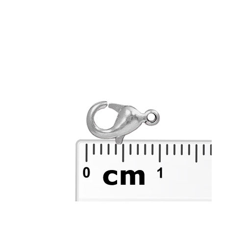 10mm Lobster Clasp / 10 Pack / plated zinc with an bright rhodium finish