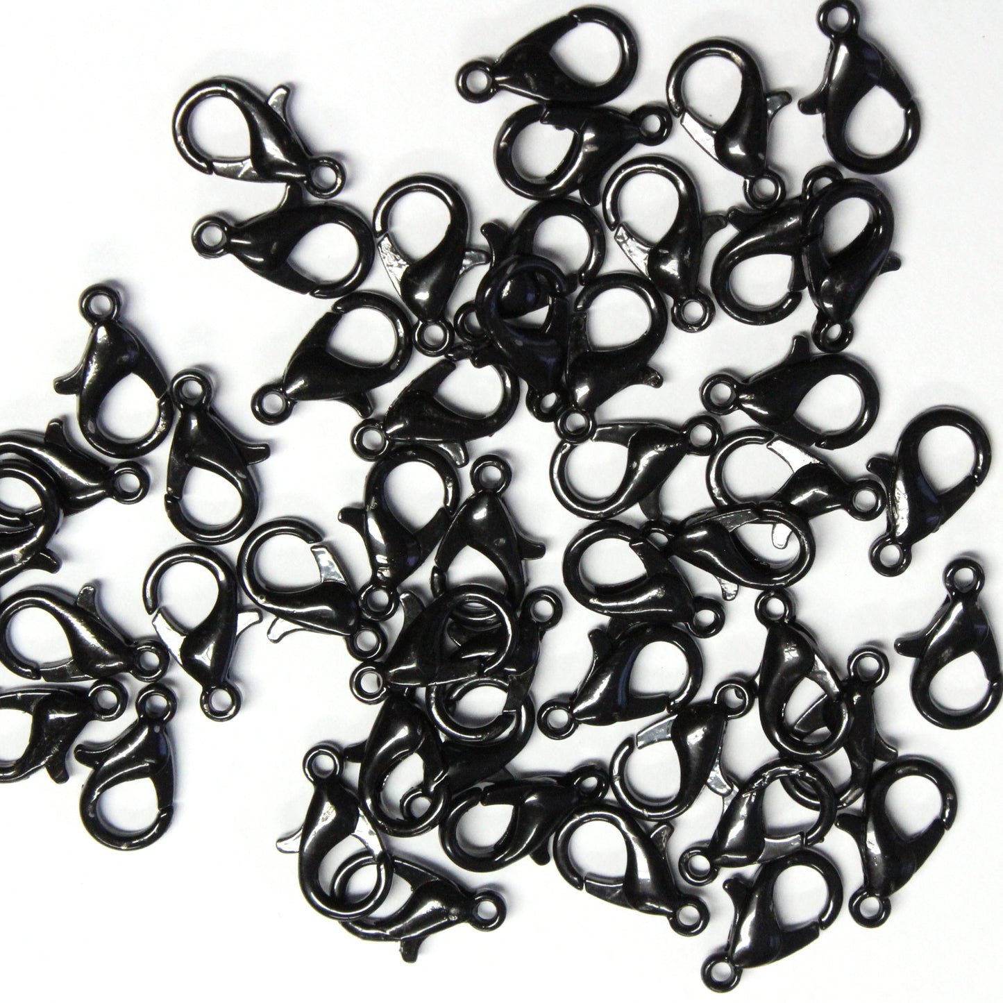 12mm Lobster Clasp / 10 Pack / plated zinc with a black finish