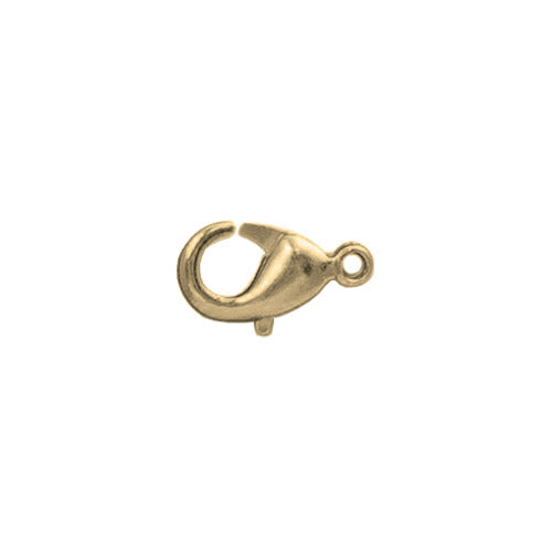 12mm Lobster Clasp / 10 Pack / plated zinc with a bright gold finish