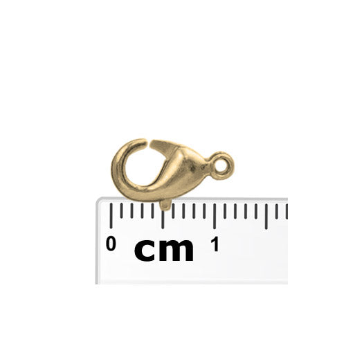12mm Lobster Clasp / 10 Pack / plated zinc with a bright gold finish