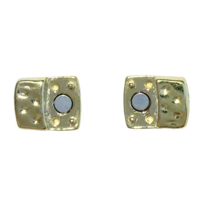 10mm Hammertone Flat Magnetic Clasp / zinc alloy with a bright gold finish / ID 10 x 2mm / clasp for 10mm flat leather cord