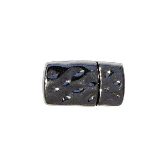 10mm Hammertone Flat Magnetic Clasp / zinc alloy with a black gunmetal finish / ID 10 x 2mm / clasp for 10mm flat leather cord