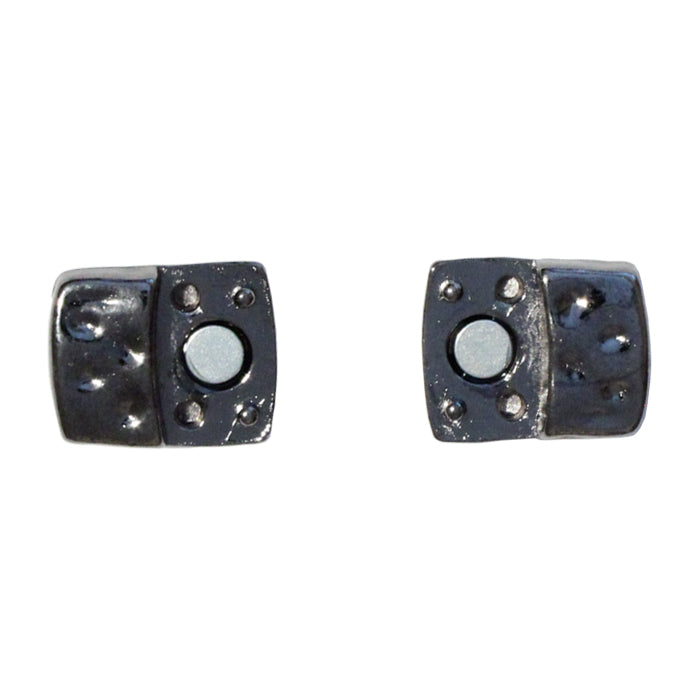 10mm Hammertone Flat Magnetic Clasp / zinc alloy with a black gunmetal finish / ID 10 x 2mm / clasp for 10mm flat leather cord