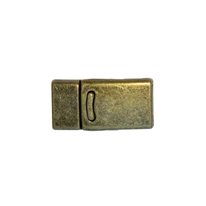 10mm Flat Magnetic Clasp With Tab / zinc alloy with antique bronze finish / ID 10 x 2mm / clasp for 10mm flat leather cord