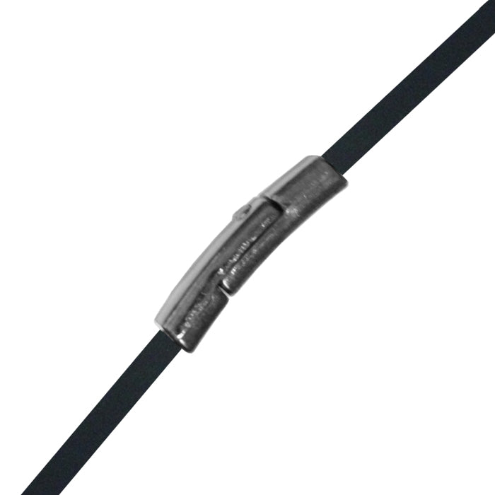 10mm Flat Magnetic Clasp With Tab / zinc alloy with a black gunmetal finish / ID 10 x 2mm / clasp for 10mm flat leather cord