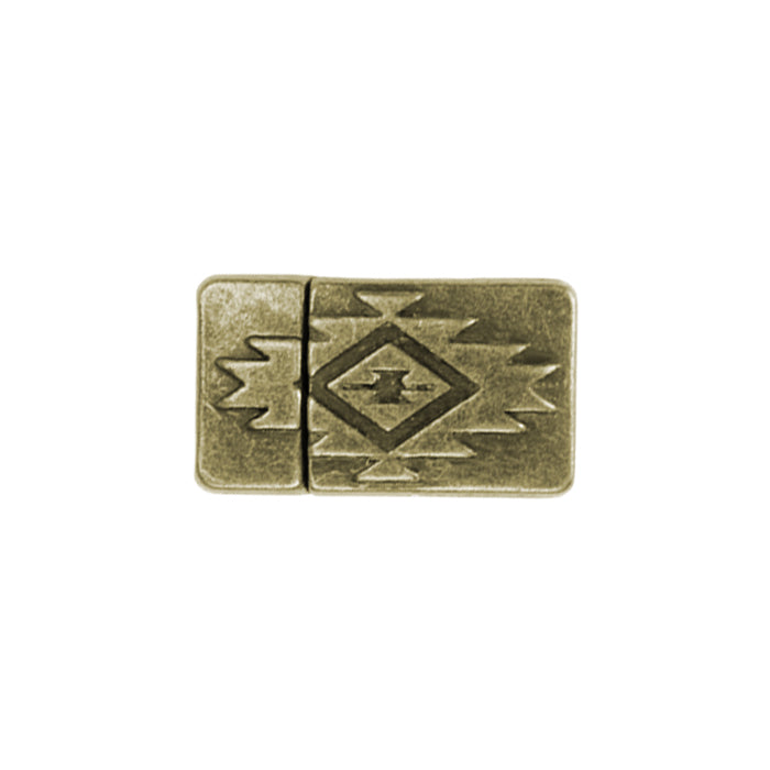 10mm Aztec Flat Magnetic Clasp / zinc alloy with antique bronze finish / ID 10 x 2mm / clasp for 10mm flat leather cord
