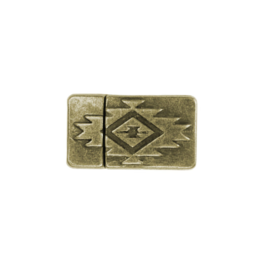 10mm Aztec Flat Magnetic Clasp / zinc alloy with antique bronze finish / ID 10 x 2mm / clasp for 10mm flat leather cord
