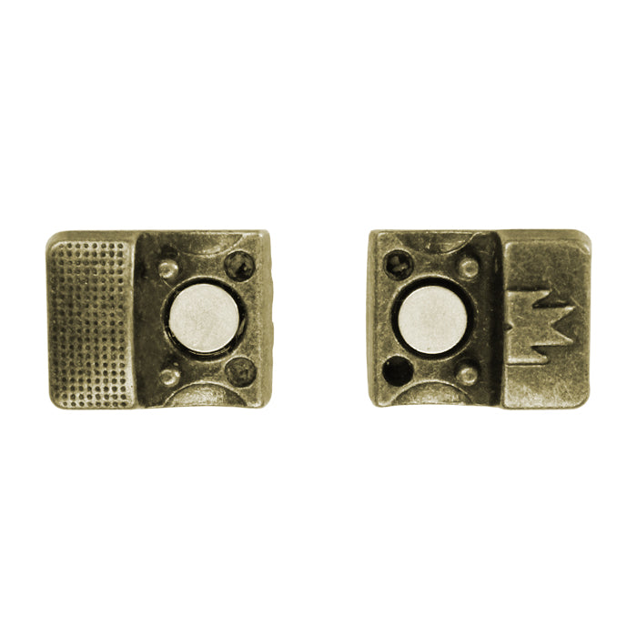 10mm Aztec Flat Magnetic Clasp / zinc alloy with antique bronze finish / ID 10 x 2mm / clasp for 10mm flat leather cord