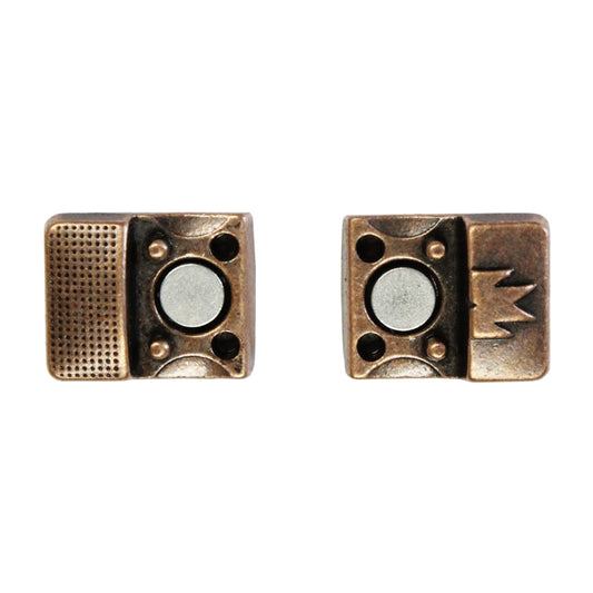 10mm Aztec Flat Magnetic Clasp / zinc alloy with antique copper finish / ID 10 x 2mm / clasp for 10mm flat leather cord