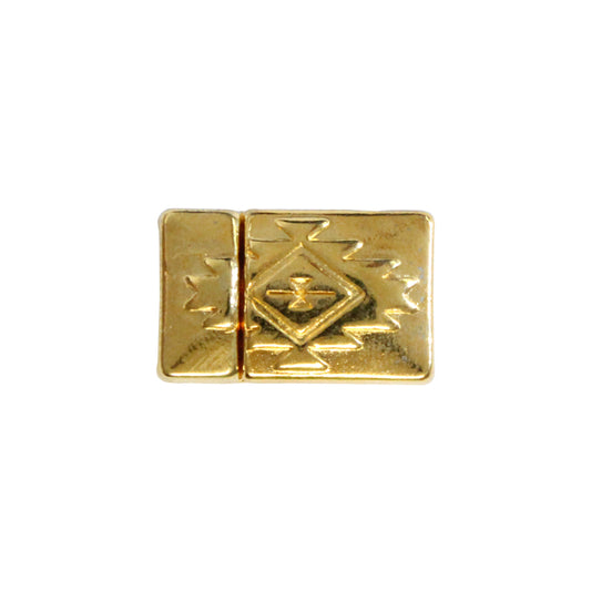 10mm Aztec Flat Magnetic Clasp / zinc alloy with a bright gold finish / ID 10 x 2mm / clasp for 10mm flat leather cord