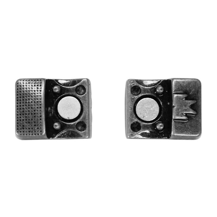 10mm Aztec Flat Magnetic Clasp / zinc alloy with a gunmetal black finish / ID 10 x 2mm / clasp for 10mm flat leather cord