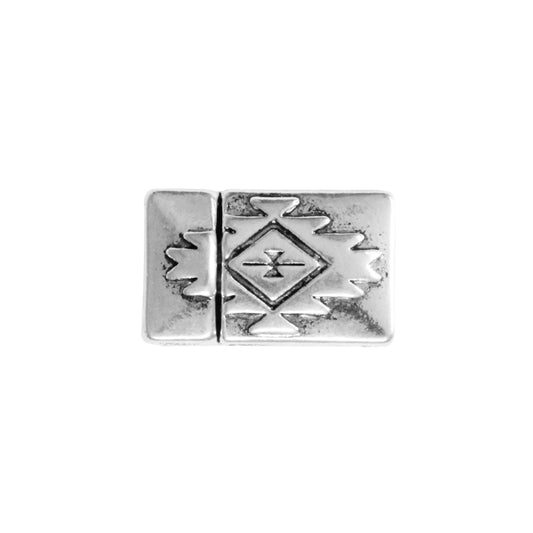 10mm Aztec Flat Magnetic Clasp / zinc alloy with antique silver finish / ID 10 x 2mm / clasp for 10mm flat leather cord