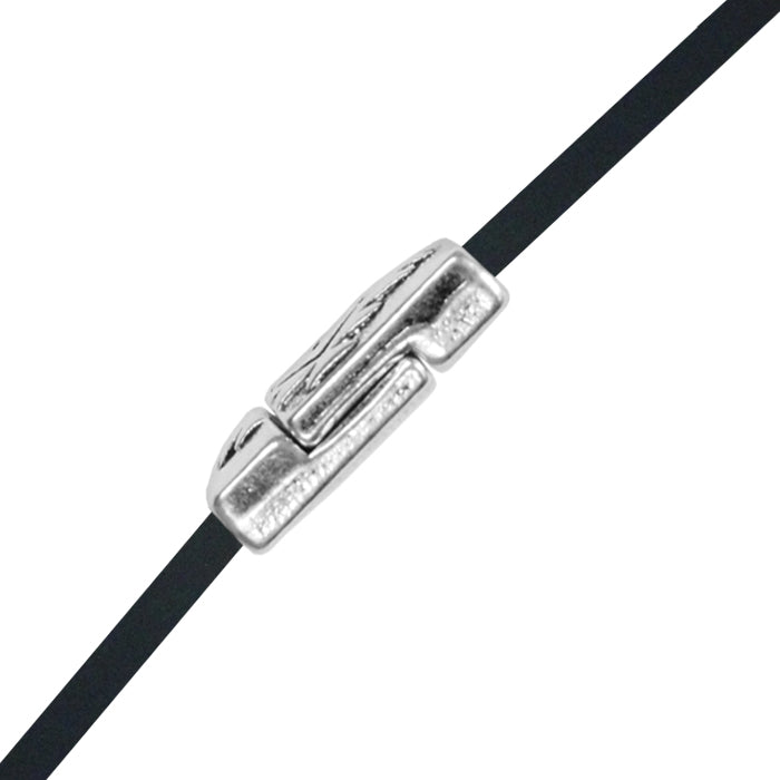 10mm Aztec Flat Magnetic Clasp / zinc alloy with antique silver finish / ID 10 x 2mm / clasp for 10mm flat leather cord