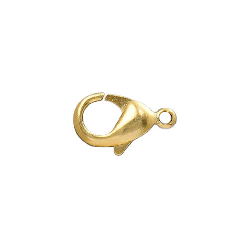 14mm Lobster Clasp / 10 Pack / plated zinc with a bright gold finish