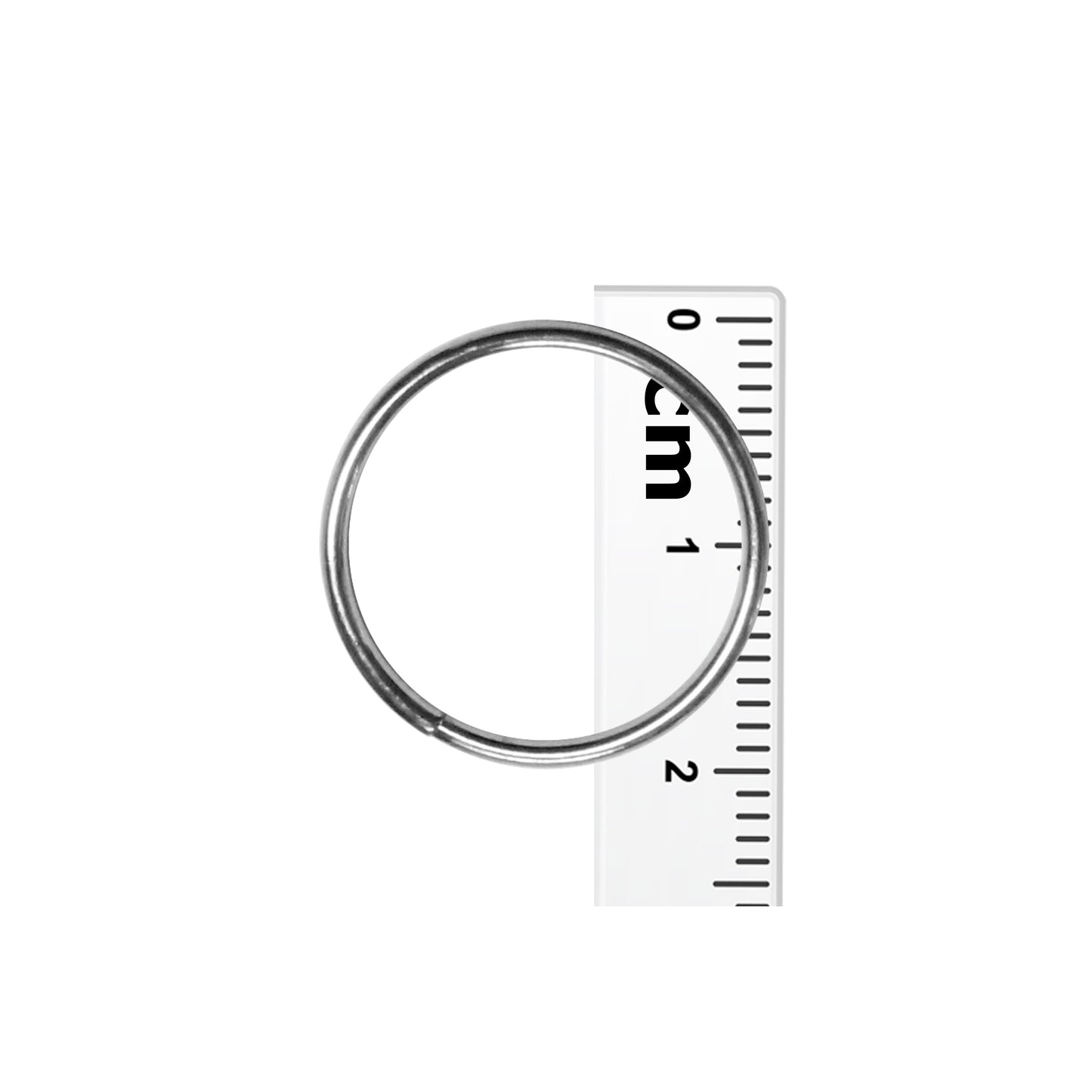20mm Bright Rhodium Split Ring / 10 Pack / for key rings or secure charms or tags