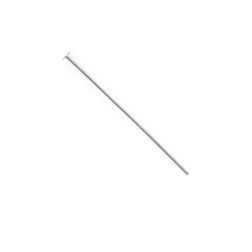Bright Rhodium Head Pins / 100 Pack / 1 Inches long (25mm) / 24 GA (Gauge) / 1.25mm Dia Head