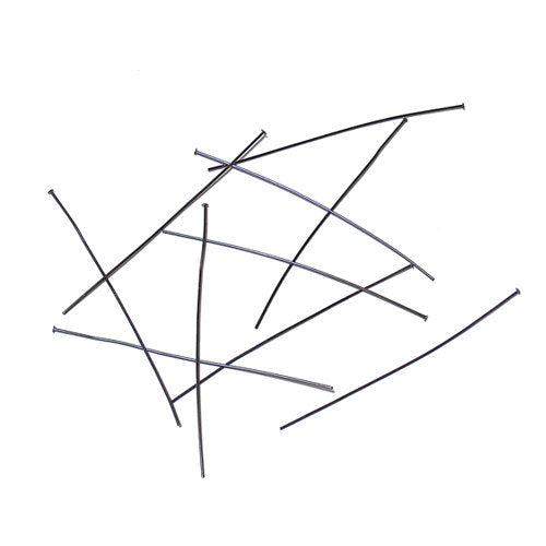 Gunmetal Head Pins / 100 Pack / 2 Inches long (50mm) / 24 GA (Gauge) / 1.25mm Dia Head